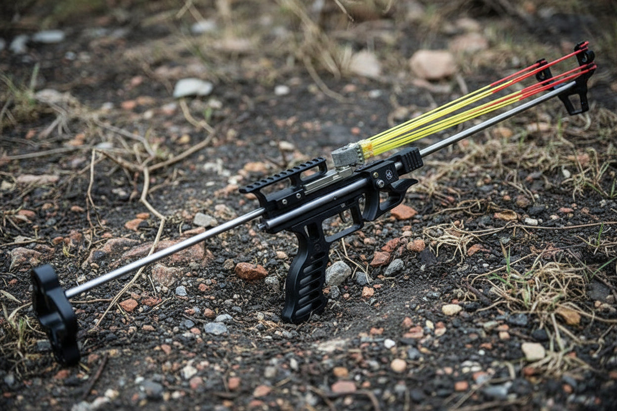 Falcon-GT Pro – Praștie profesională extensibilă cu trăgaci