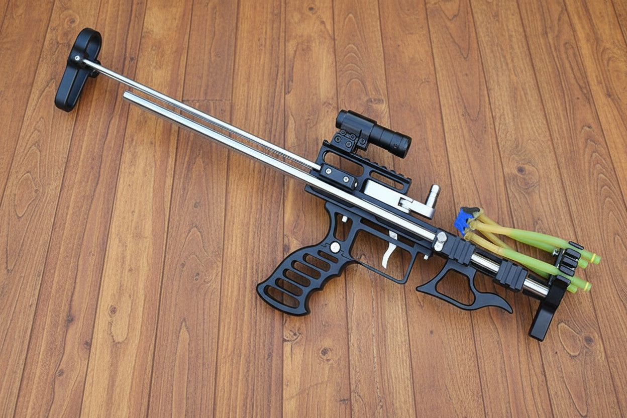 Falcon-GT Pro – Praștie profesională extensibilă cu trăgaci